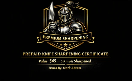 Black gift card for sharpening services