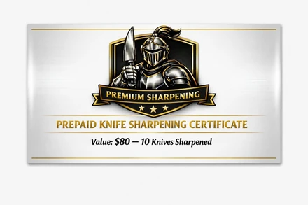 Gold gift card for sharpening services